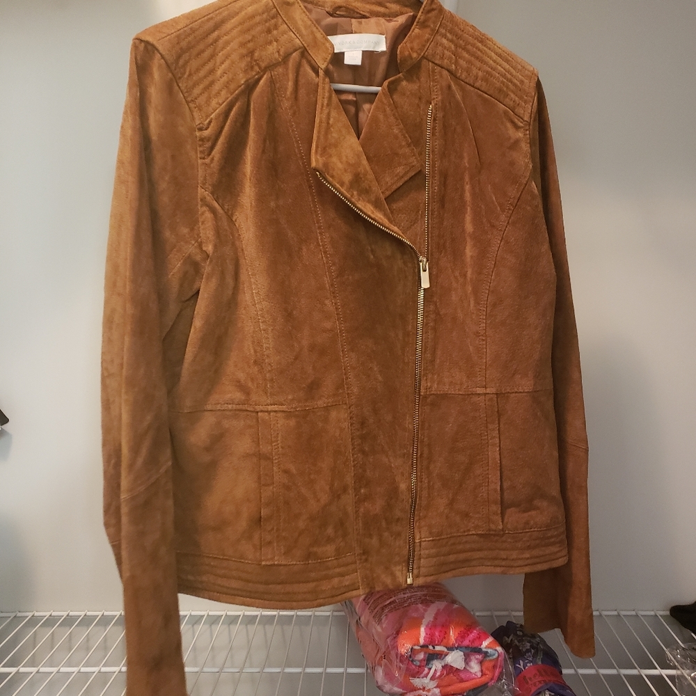 XL Brown Suede Jacket, DB Zip